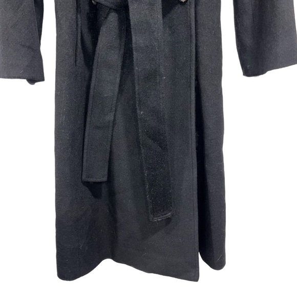 JUCCA trench coat black size 10 wool belted double breasted fall winter NWT New - Picture 6 of 15
